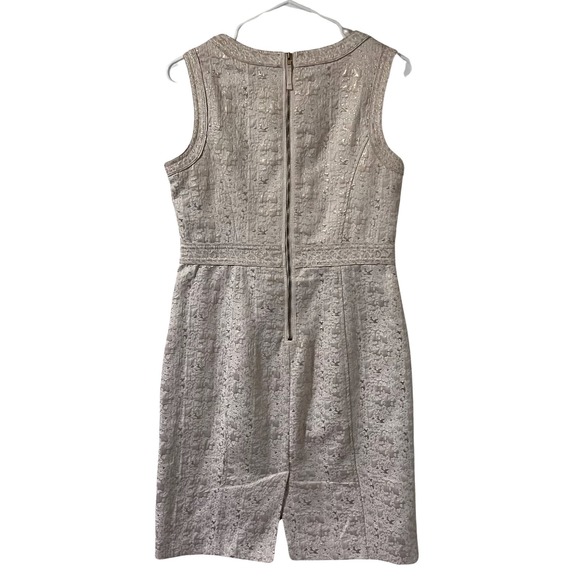 Liz Claiborne White and Gold Jacquard Sheath Dress - Picture 2 of 6